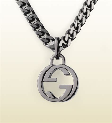 gucci women's sterling silver interlocking g necklace|gucci interlocking g silver pendant.